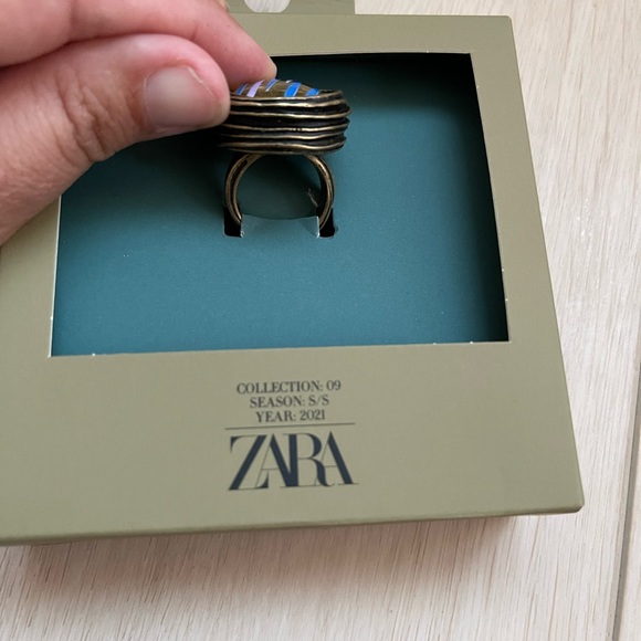 Zara Jewelry Zara Round Glass Ring Size Med Limited Edition Med